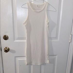 SHEIN Cream Ribbed Sleeveless Tank Top